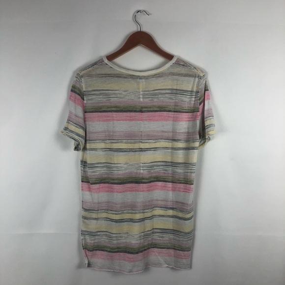 Women's Free People Army Multi Stripe Short Sleeve Tee Size XS - Picture 5 of 7